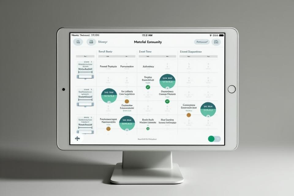 An elegant, minimalistic user interface of a digital calendar, with selected dates and time slots for a consultation, showing 'Hotel Management', 'Event Planning', and 'Guest Experience' as selectable types. The design should be clean and intuitive, with green and gold accents.
