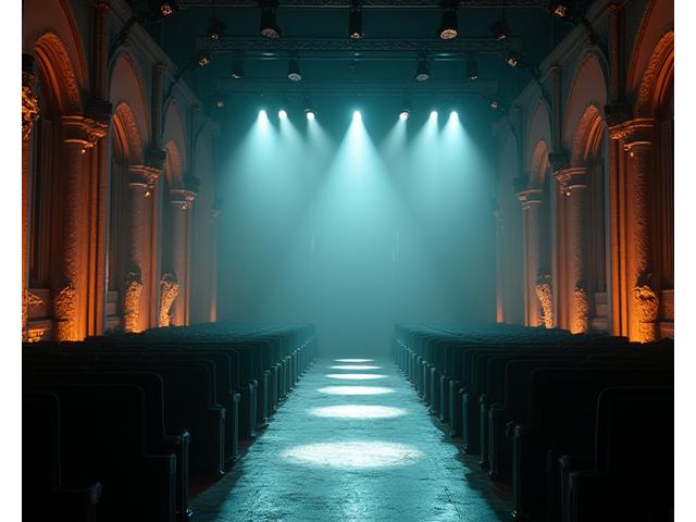 Dramatic and ambient lighting design transforming an event space for an evening gala