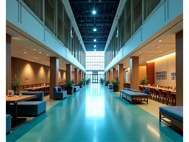 A multi-day conference setting with several breakout rooms and an elegant dining area