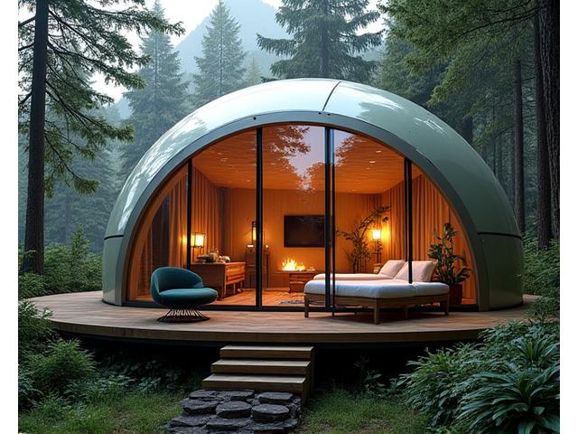 Luxurious and unique modern treehouse lodging in a forest setting