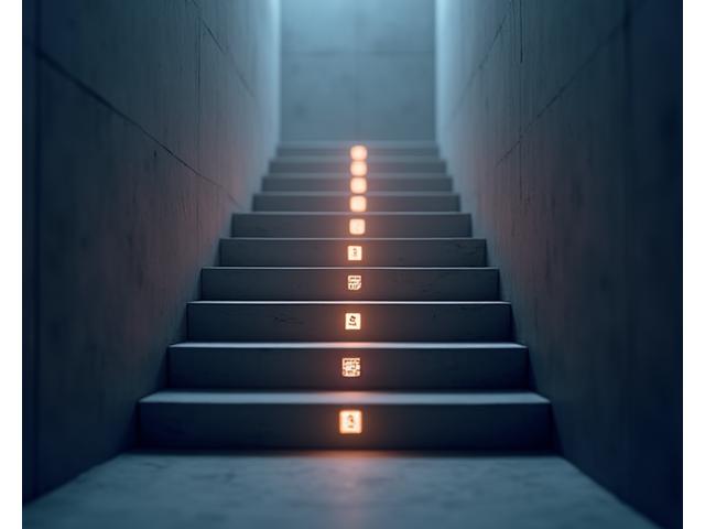 Illustration showing a clear career pathway with milestones and certification badges, symbolizing professional growth.